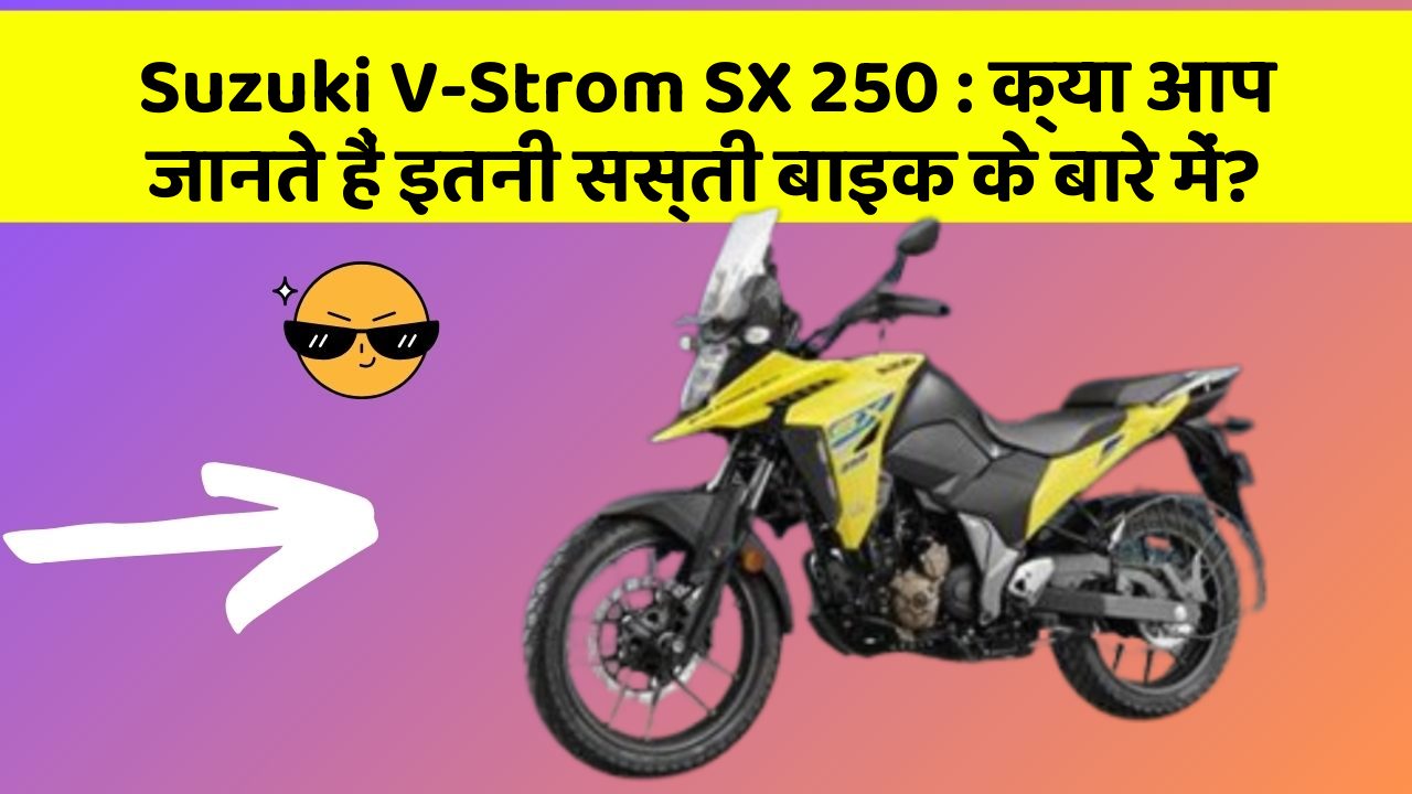 Suzuki V-Strom SX 250: क्या आप जानते हैं इतनी सस्ती बाइक के बारे में?